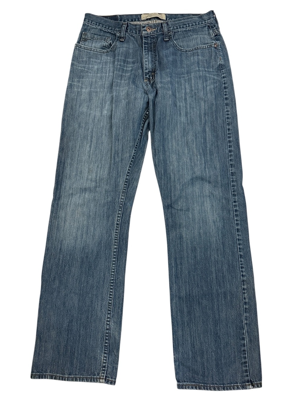 Wrangler Jeans Co Relaxed Straight Distressed Blue Denim Jeans 32x32 Fits 31x31